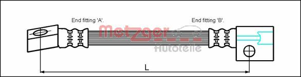 METZGER 4112811 Fékcső, gumifékcső